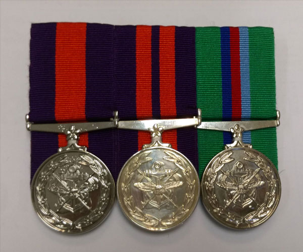 香港青年团队奖章（Hong Kong Cadet Forces Medal）排列方法